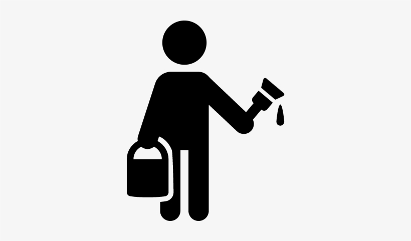 Painter With Paint Bucket Vector - Painter Icon Png, transparent png
