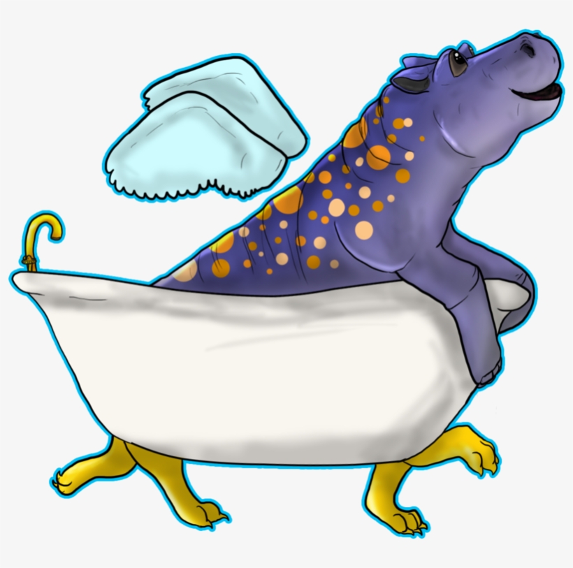 Hippo In Bathtub - Rainbow Hippo, transparent png