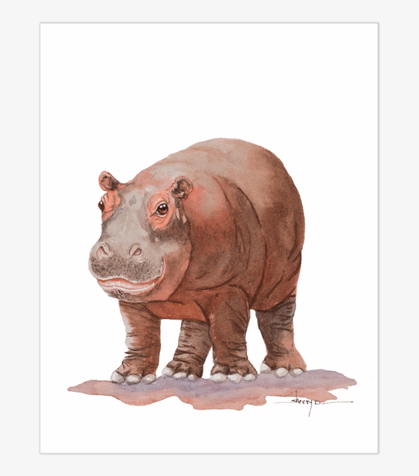 Baby Hippo Wall Art - Black Rhinoceros, transparent png