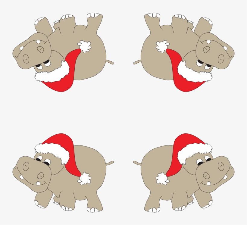 Hippopotamus For Christmas Png, transparent png