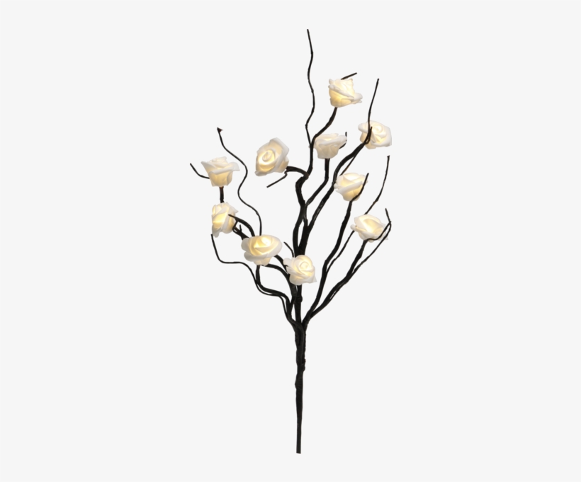 Decorative Twig Rosy - 12er Pack Led - Rosenzweig Battery Branch 10 Warmwhite, transparent png