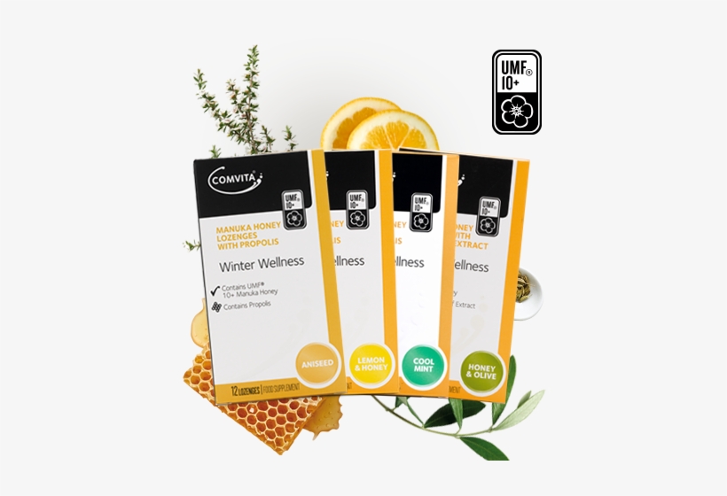 Manuka Honey Lozenges - Comvita Propolis Lozenges - Lemon & Honey, transparent png