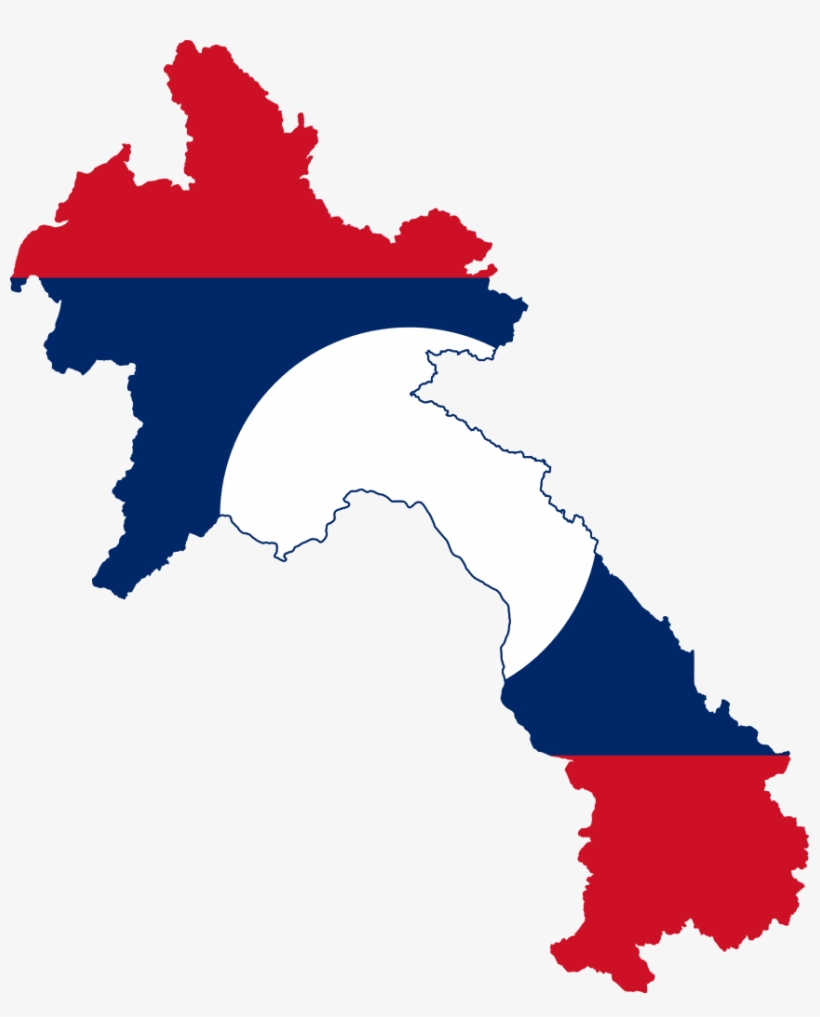 Widescreen Pixels - Flag Map Of Laos, transparent png