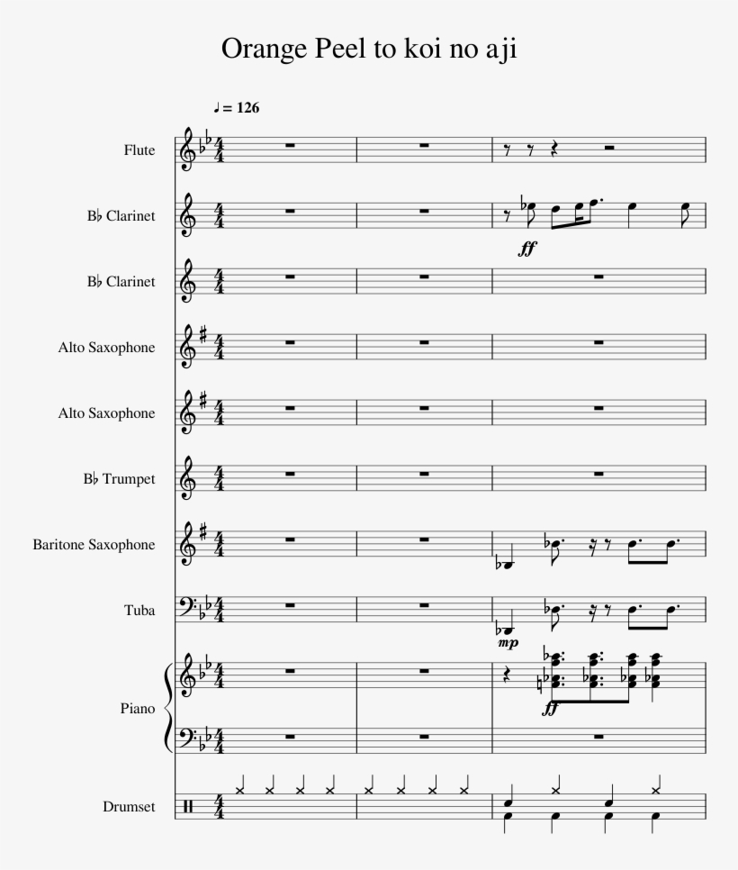 Orange Peel To Koi No Aji Sheet Music 1 Of 26 Pages - Sheet Music, transparent png