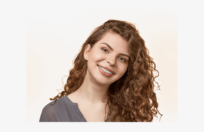 Adult Man With Traditional Braces - Cabelos Cacheados Com Loiro Escuro, transparent png