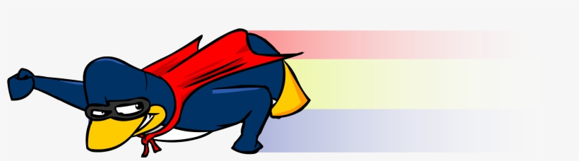 Super Penguin Leaving Flag Similar To Colombia Behind - Cartoon, transparent png
