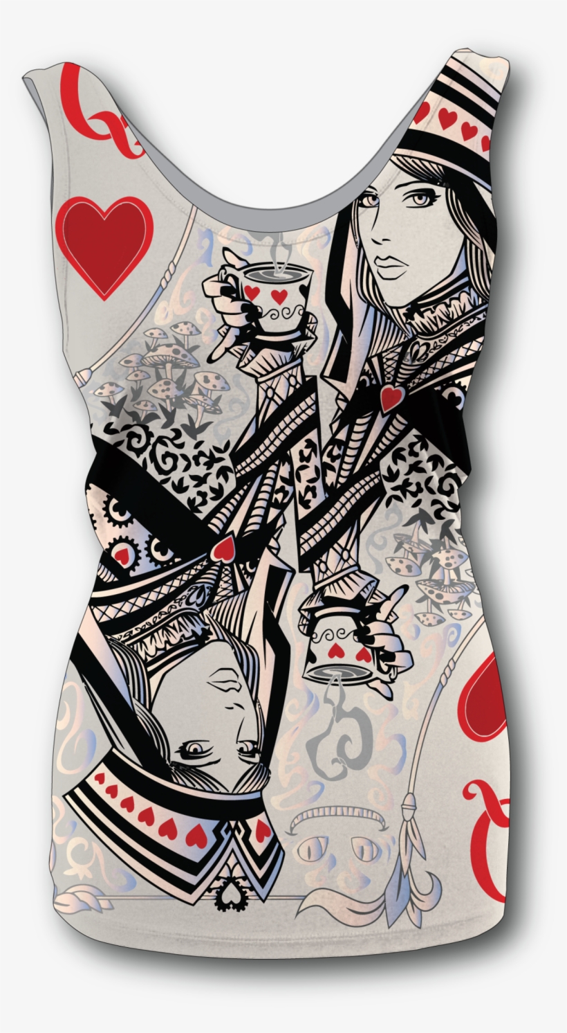 Women's Queen Of Hearts Tank Top - King Queen Images Playing Cards, transparent png