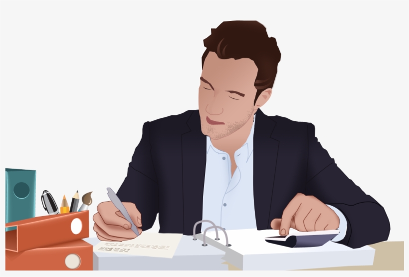 Graphic Free Stock Collection Of Working Man In High - Man In Office Clipart, transparent png