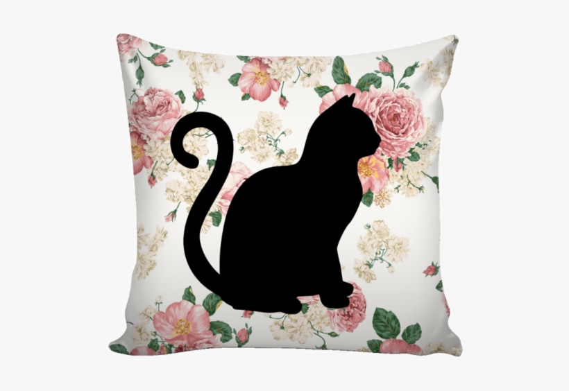 Floral Cats Square Pillow Cover "rose Garden" - Smartphonehoesjes.nl Design Tpu Tablethoes Ipad (2017), transparent png