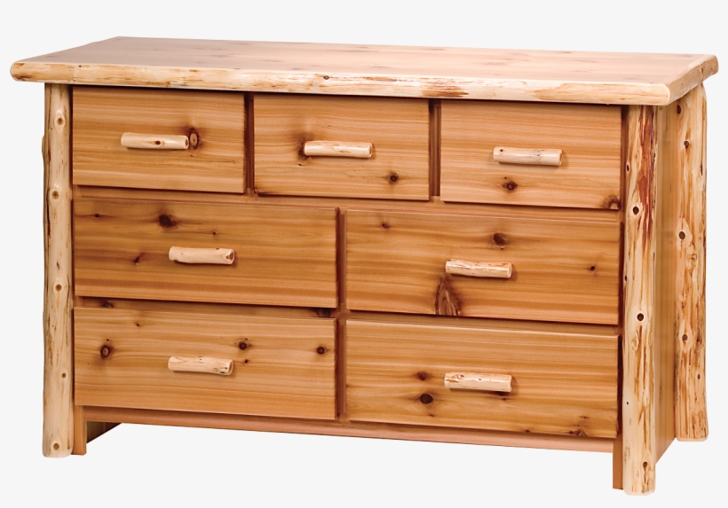 Timberland Cedar Log 7-drawer Dresser - Wooden Dresser Png, transparent png