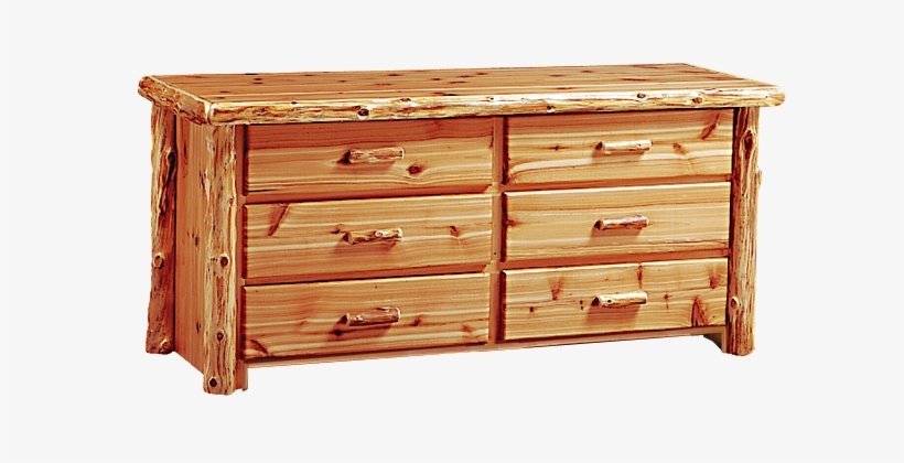 Timberland Cedar Log 6-drawer Dresser - Cedar Dresser, transparent png