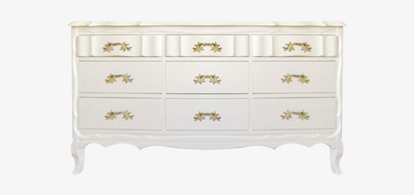 French Provincial Dresser In Gloss White Lay Ba Lay - White Gloss Vintage Dresser, transparent png