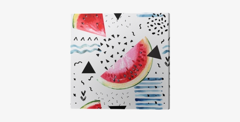 Abstract Watercolor Summer Background - Art Print: Tanycya's Watercolor Painting With Watermelon,, transparent png