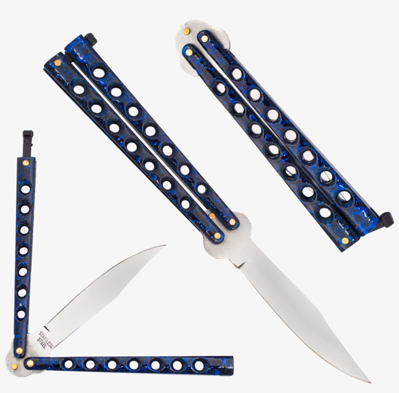 Blue Bokeh Paint Splatter Drop Point Dual Flip Side - Drop Point, transparent png
