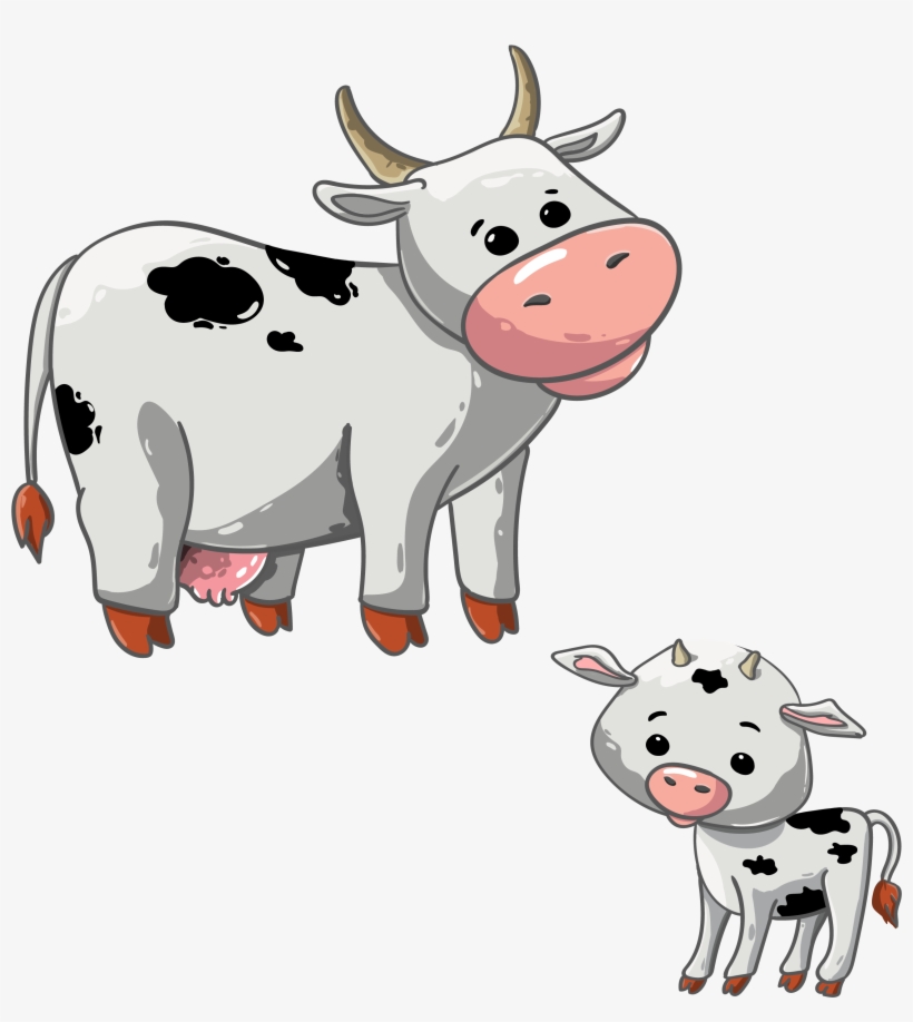 Cow, Calf, Animal, Udder, The Horn Of Africa, Cattle - Cow And Calf Clipart, transparent png