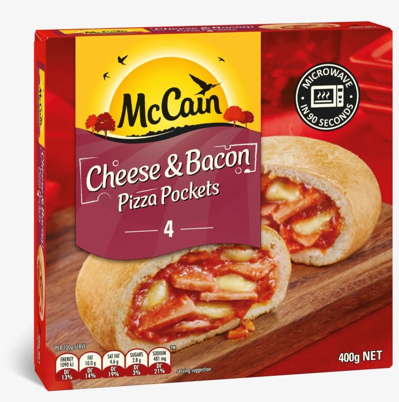 Cheese & Bacon Pizza Pockets 400g, transparent png