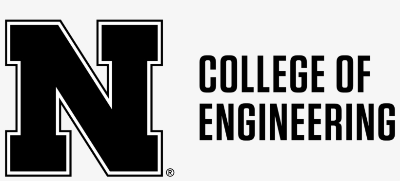 Black N To Left Of 2-line College Of Engineering Word - Nebraska Logo Black And White, transparent png
