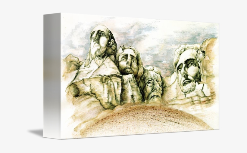 Diversity Drawing Artwork - Peter Potter - Mount Rushmore Canvas, transparent png