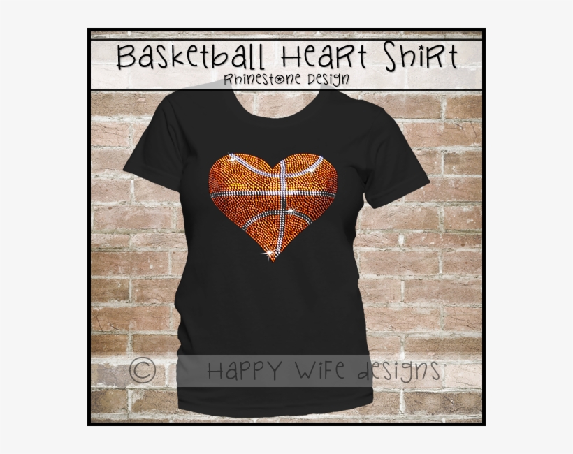 Basketball Mom Shirt With Rhinestone Basketball Heart - Mom Football Shirts, transparent png