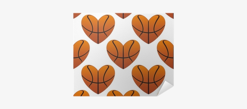 Basketball Hearts In A Seamless Pattern Poster • Pixers® - Basketball, transparent png