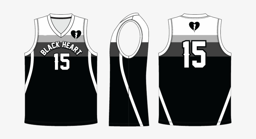 Team Black Heart Basketball Jersey - Basketball Uniform, transparent png