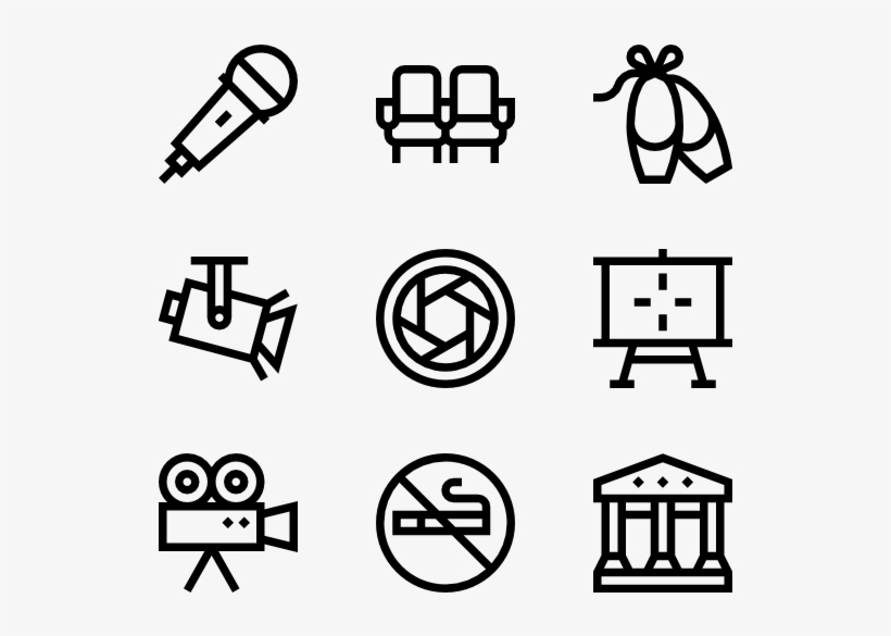 Cinema - White Icons Png, transparent png