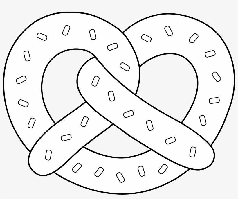 Soft Pretzel Line Art - Pretzel Clip Art Black And White, transparent png