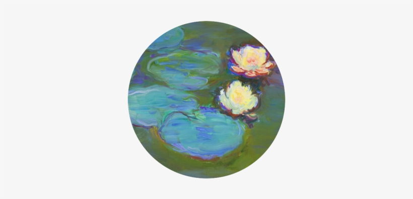 Monet Water Lilies Round Mousepad - Monet Water Lilies, transparent png