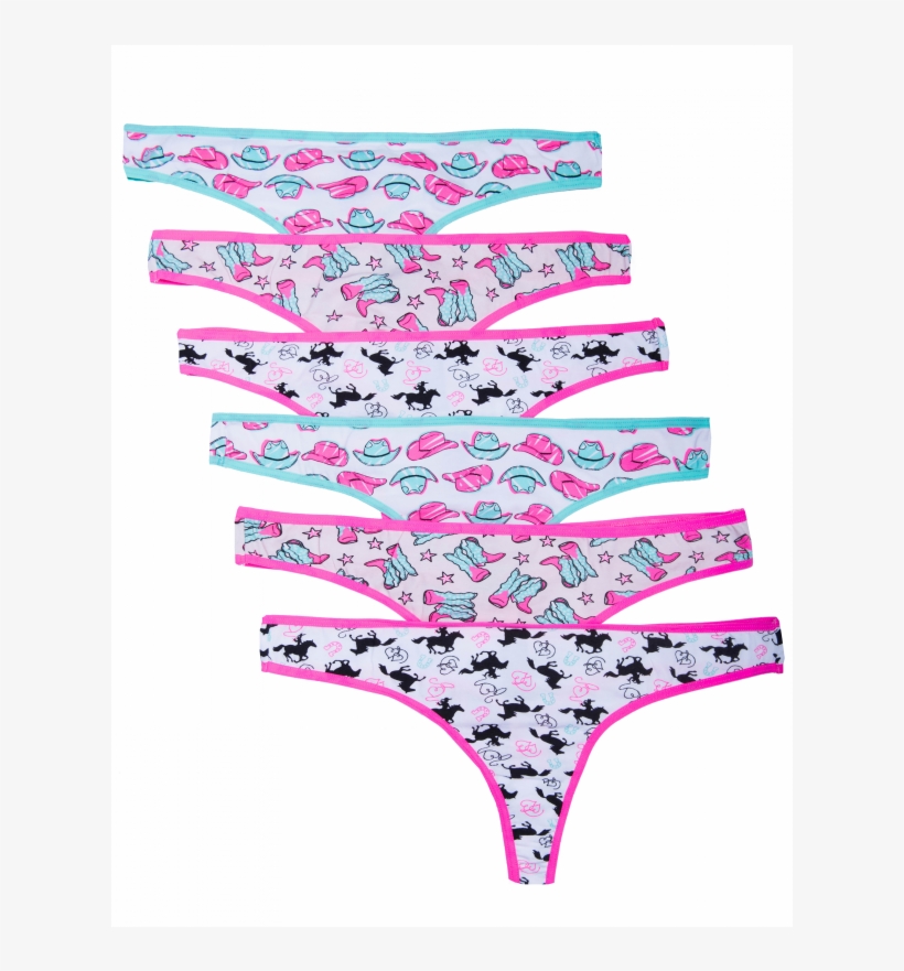 6 Pack Caramel Cantina Cotton Spandex Thongs - Panties, transparent png