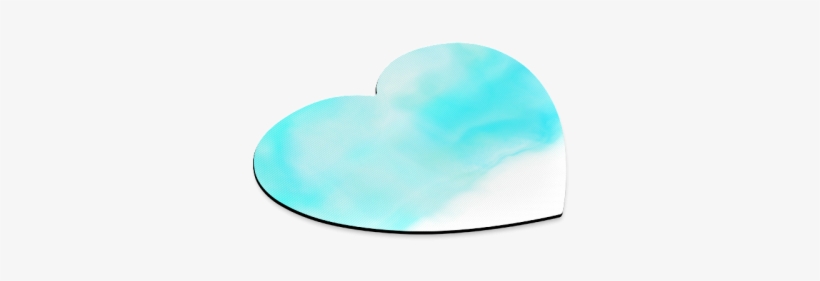 Turquoise Bright Watercolor Abstract Heart-shaped Mousepad - Abstract Art, transparent png