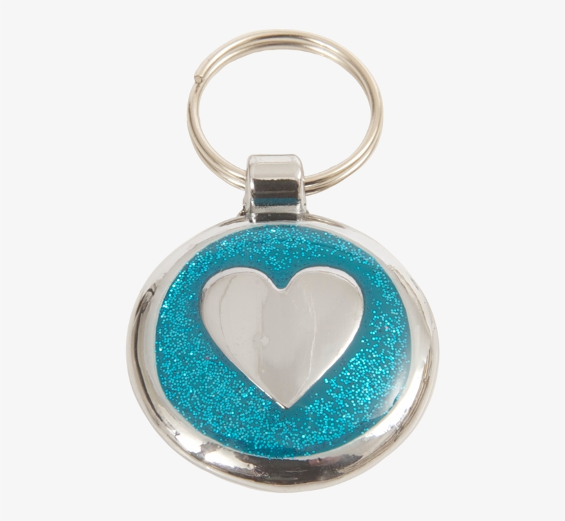 Luxury Designer Dog Tag Glitter Azure Blue Heart Shimmer - Pet Tag, transparent png