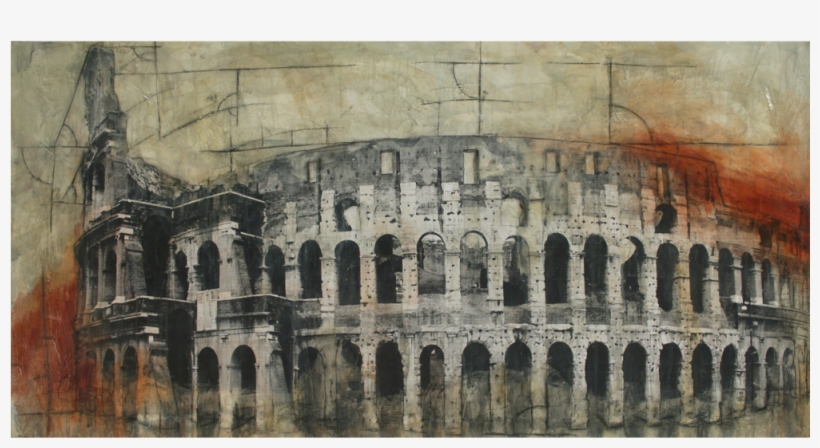 Colosseum Mixed Media On Canvas 74"x37\ - Gallery Direct The Colosseum By Justin Garcia Painting, transparent png