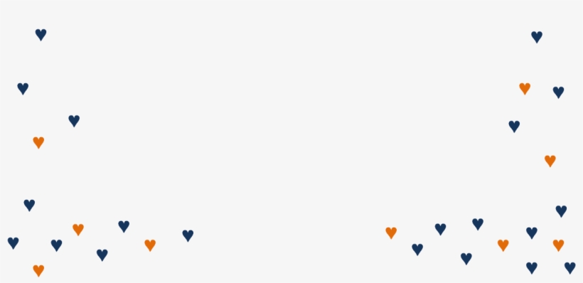 Collage Of Orange And Navy Blue Hearts Spanning The - Heart, transparent png