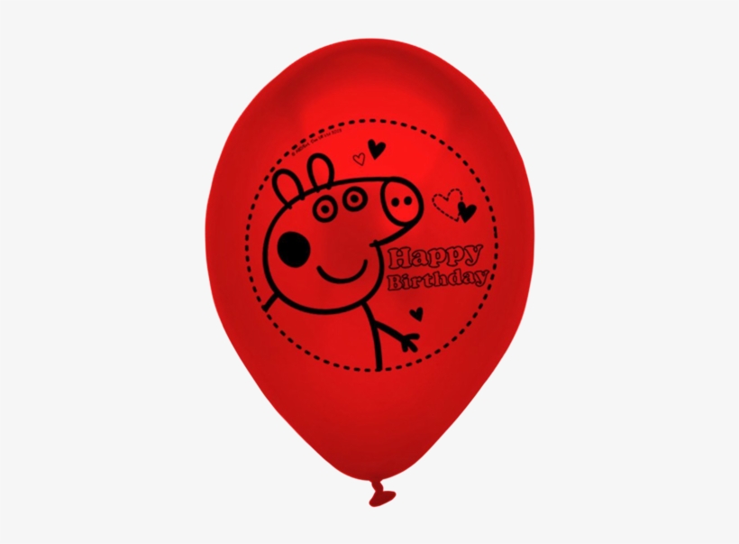 Peppa Pig Happy Birthday Party Printed Latex Balloons - Peppa Pig Latex Balloons (pk 10), transparent png