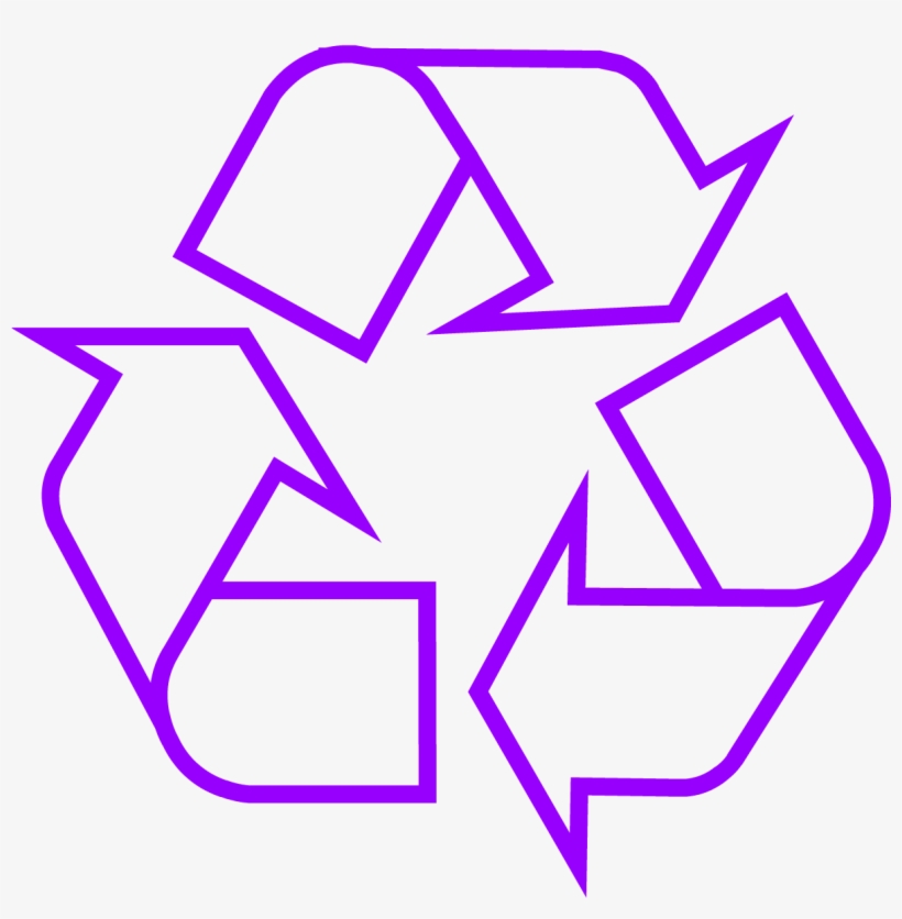 Recycling Symbol Icon Outline Purple - Recycling Logo, transparent png