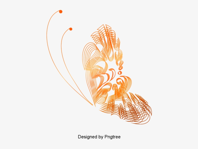 Simple Hand-painted Aesthetic Butterfly Design, Simple, - Psd, transparent png