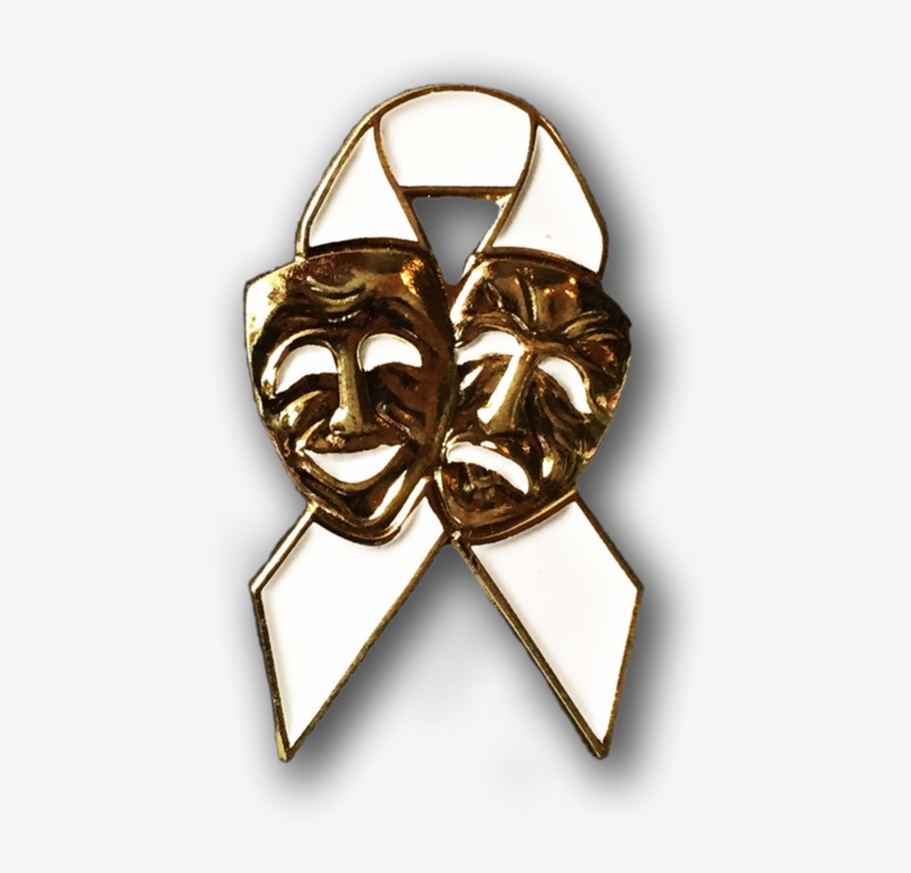 Theatrical Masks Enamel Badge, transparent png