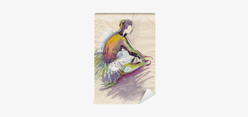 Ballerina, Water Colors Technique Wall Mural • Pixers® - Papier Dessin Aurora, transparent png