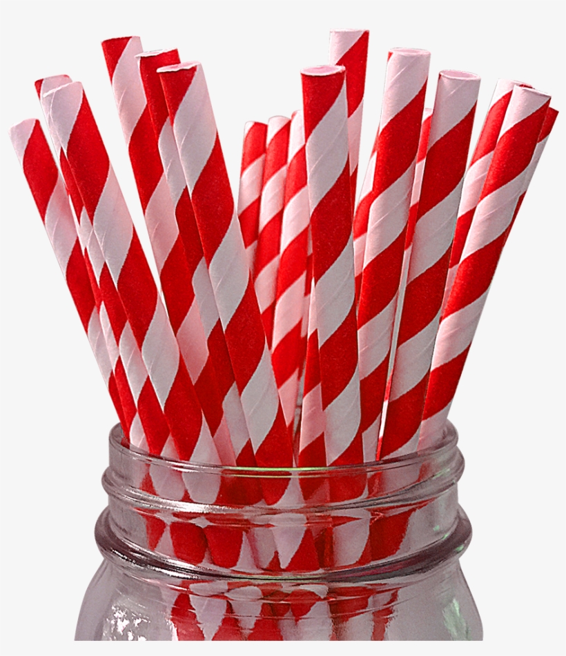 Red Striped 25pc Paper Straws - Paper Straws Black Stripes, transparent png