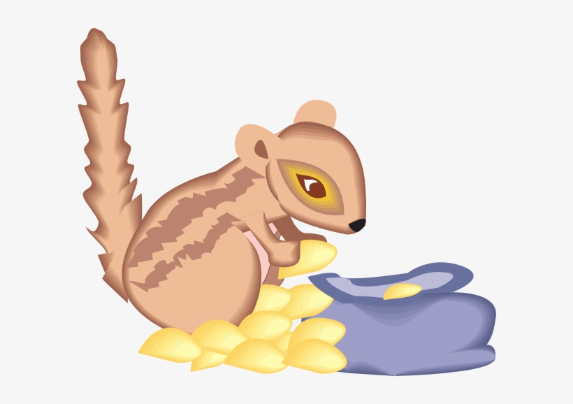 Chipmunk With A Bag Of Seeds Svg Clip Arts 600 X 498, transparent png