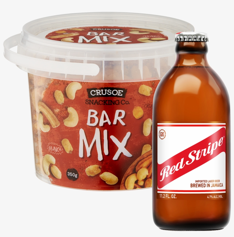 Red Stripe & Crusoe Lager And Nuts Bundle - Crusoe Snacking Co. Bar Mix Tub, transparent png