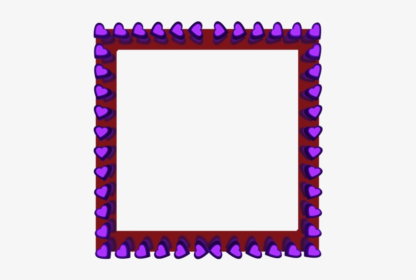Purple Love Hearts Reflection On Red Square Border - Clip Art, transparent png