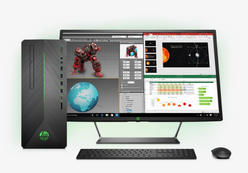 Pavilion Gaming Desktop Multitasking Screen - Hp Pavilion 690 0002nb, transparent png