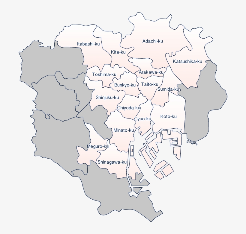 A Modern Map - Map Of Tokyo Black And White, transparent png