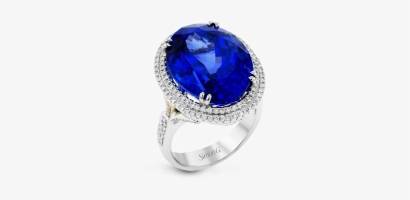 Remarkable Tanzanite Fashion Ring - Simon G. 18k White Gold Large Oval Tanzanite Diamond, transparent png