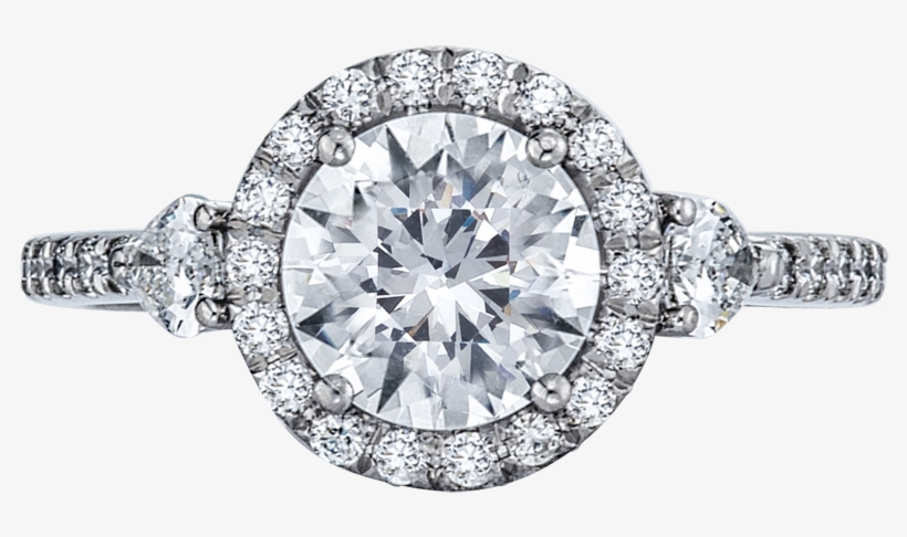 Mark Patterson Platinum Diamond Halo And Pear-shape - Gh, Si1-si2 Round Brilliant 1/3 Carat (0.33 Ctw) 14k, transparent png