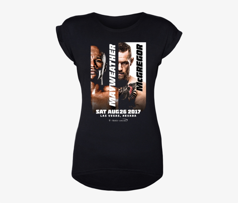Mayweather Vs Mcgregor Women's Black Poster Art T-shirt - Floyd Mayweather Jr. Vs Conor Mcgregor Boxing Official, transparent png