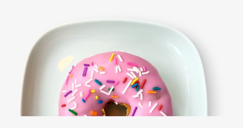 A Vanilla Sprinkles Doughnuts On A Plate - Doughnut, transparent png
