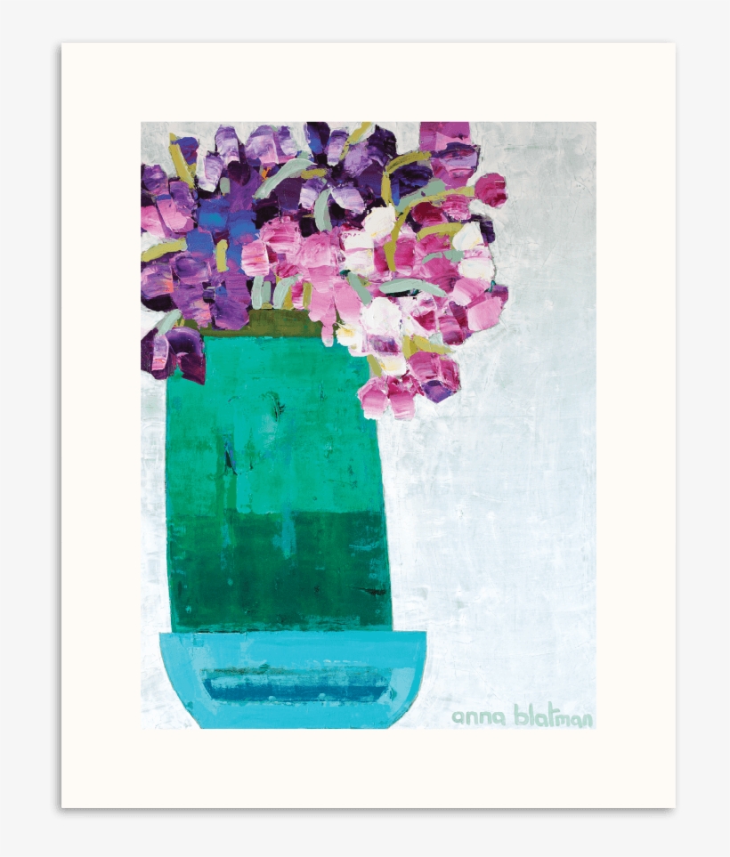 Green Pot With Irises - Artist Lane Green Pot With Irises By Anna Blatman Framed, transparent png
