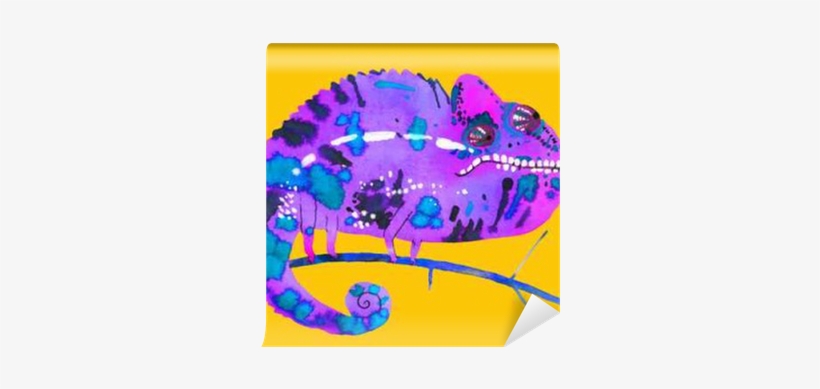Watercolor Chameleon, Hand Painted Draw Wall Mural - Watercolor Painting, transparent png
